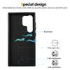 For Samsung Galaxy S24 Ultra PU Leather Back Case Card Holder Kickstand Phone Cover with Wrist Strap