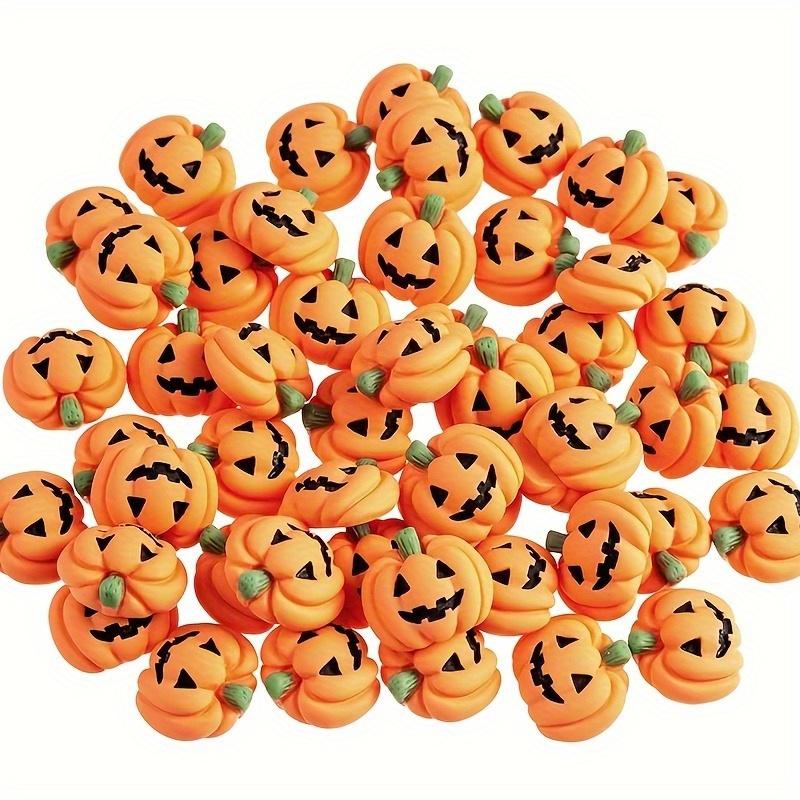 Halloween Resin Pumpkin Charms - Mini Flatback DIY Decor, Decor for Vase Fillers, Phone Cases, Fridge & Table - Durable Resin