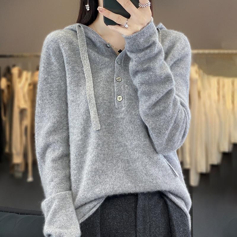 Women's Cashmere Sweater Qinghe Cashmere 30% Cashmere 70% Wool Women's Autumn and Winter Cashmere Pullover Soft and Warm