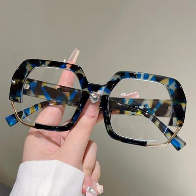 Lunettes Carrées Oversize Femmes Nouvelle Mode Montures Optiques Bloquant la Lumière Bleue Tendance Chic Design de Marque Décor Lunettes