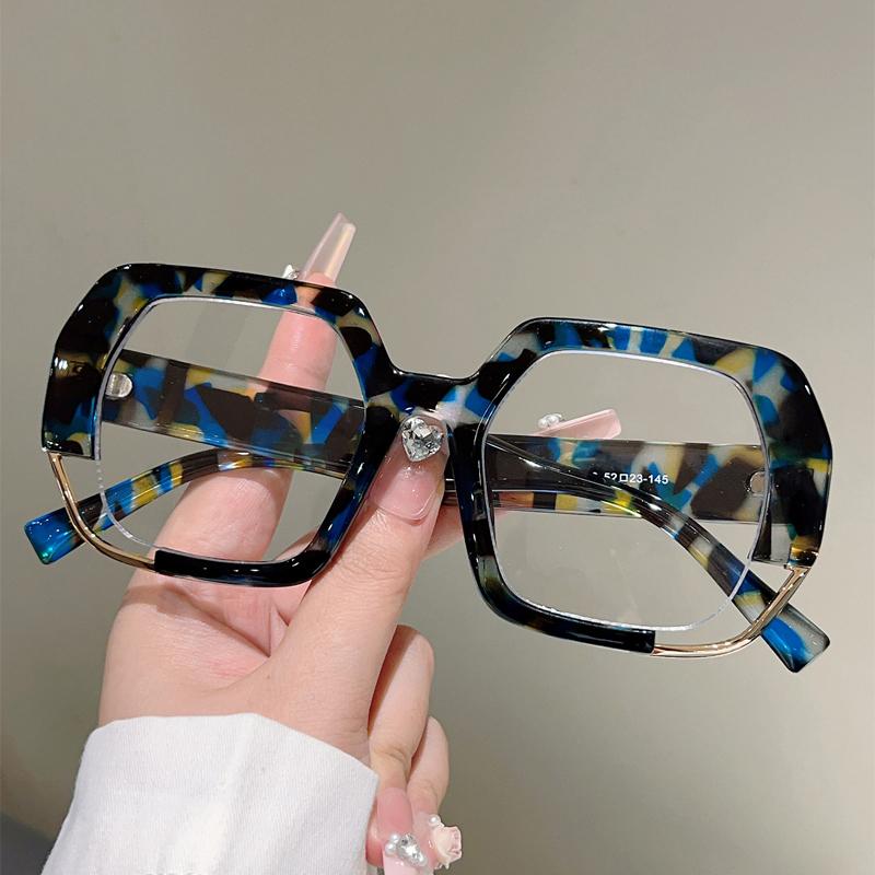 Oversized Square Glasses Women New Fashion Blue Light Blockng Optical Frames Trendy Chic Brand Design Decor Eyewear
