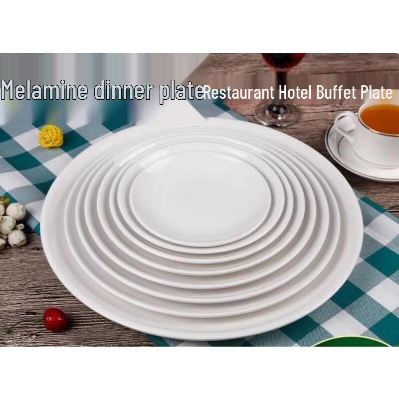 Huibang Melamine 10-Inch Round Buffet Dinner Plates