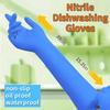 Extra lange waterdichte blauwe nitrilhandschoenen - perfect voor keuken, afwas, schoonmaken in huis