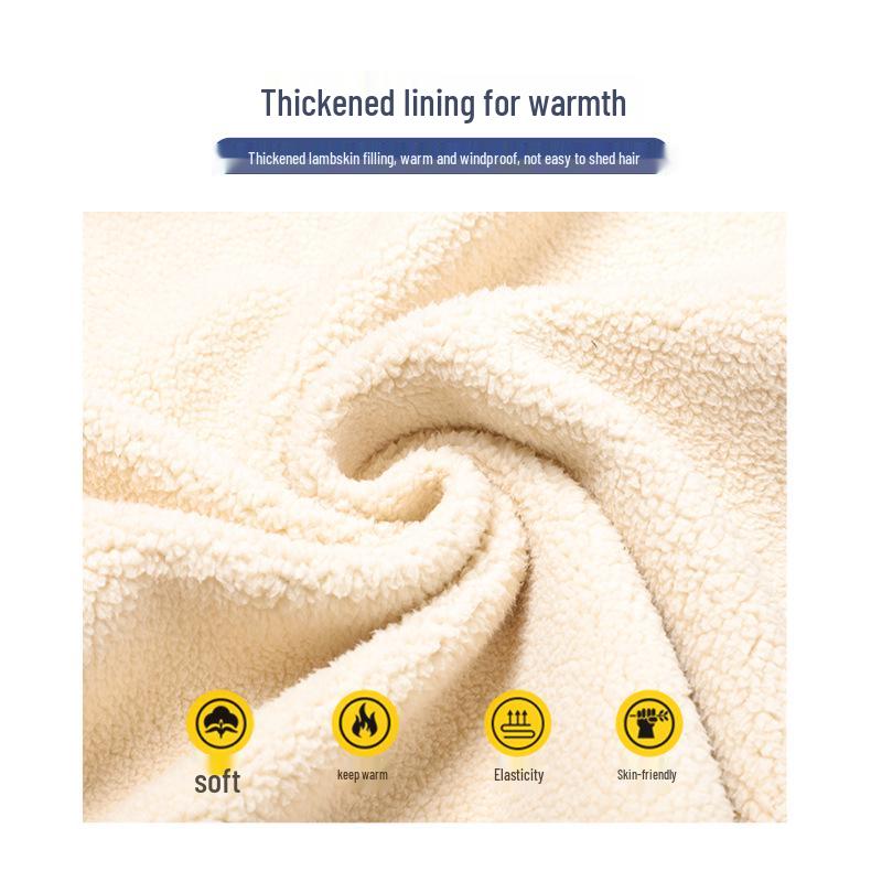 2021 New Lamb Wool Plus Velvet Cardigan: Warm Print Top for Middle-Aged and Elderly