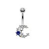 14G Blue Series Stainless Steel Belly Button Ring - Simple, Fashionable, Sexy, Japanese & Korean Style