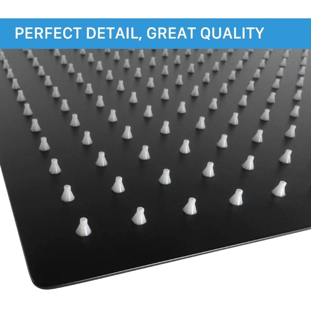 8"/10"/12" Large Rainfall Black Shower Head 304 Stainless Steel Square Rain ShowerHead Full Body Coverage Shower Set