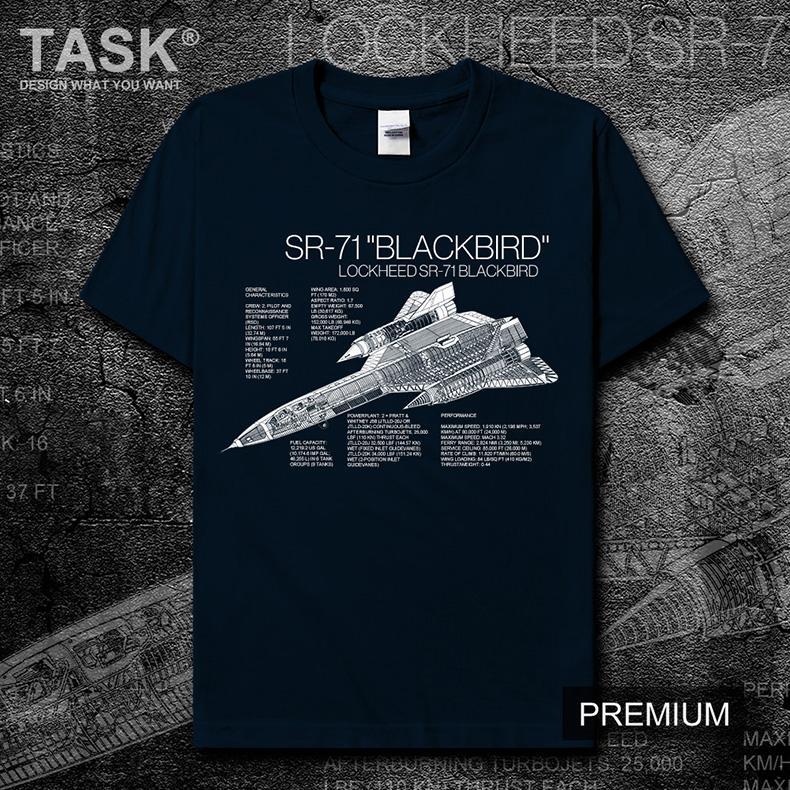T-Shirt mit Aufdruck des US-Luftwaffen-Aufklärungsflugzeugs SR-71 Blackbird. Neu, 100 % Baumwolle, Rundhalsausschnitt, Kurzarm, lässiges Sommer-T-Shirt für Herren.