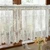 1PC LOZUJOJU French Retro Lace Short Curtain, Rustic Style, Lightweight Sheer Curtain for Living Room Kitchen Cupboard Window Home Decor