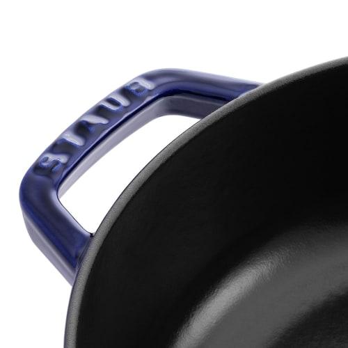 Staub Braiser Saut? Pan, Grand Blue, 28cm, Large, Double-Handled Cast Iron Enamel Pan, Shallow, Sukiyaki, Induction Compatible [Official Japanese Prod