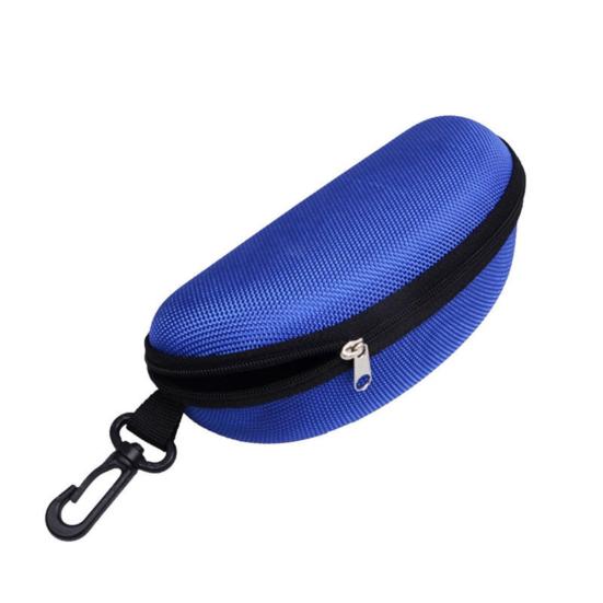 Casual Portable Zipper Sunglasses Clam Shell Case Glasses Protector Hard Box