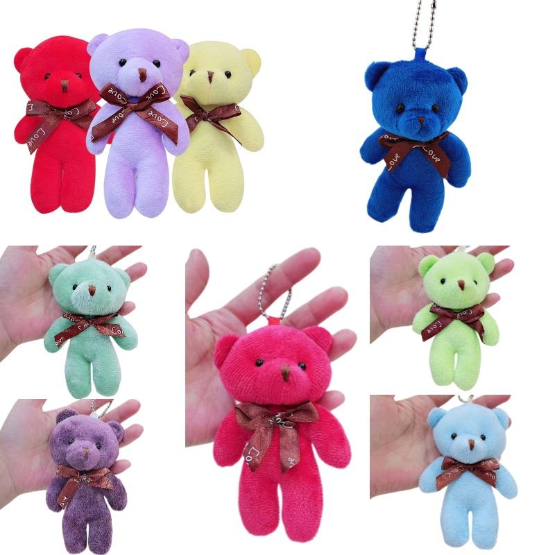 Teddy Plush Bear Toy Keychain Bag Pendant Stuffed Doll Home Decoration Gift Kids