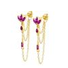 925 Silver Needle Long Chain Stud Earrings For Women Exquisite Zircon Geometric Tassel Pendant Earrings Luxury Jewelry