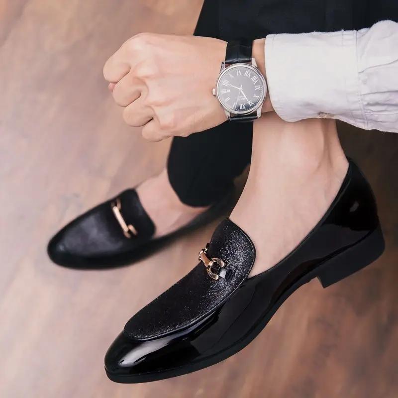 Fashion Fashion 2024 Slip-on Pointed Toe Male Casual Shoe Pu Classic Original Legitimate New In Social Comfortable Men's Leather Shoes