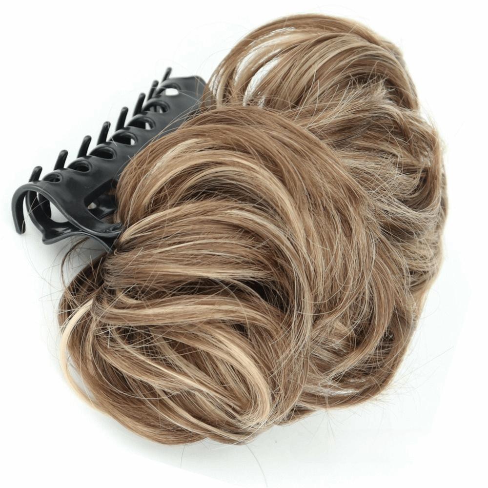 Updo Synthetic Wavy Hair Bun Hair Extensions Claw Clip On Donut Chignon  for Women Girls