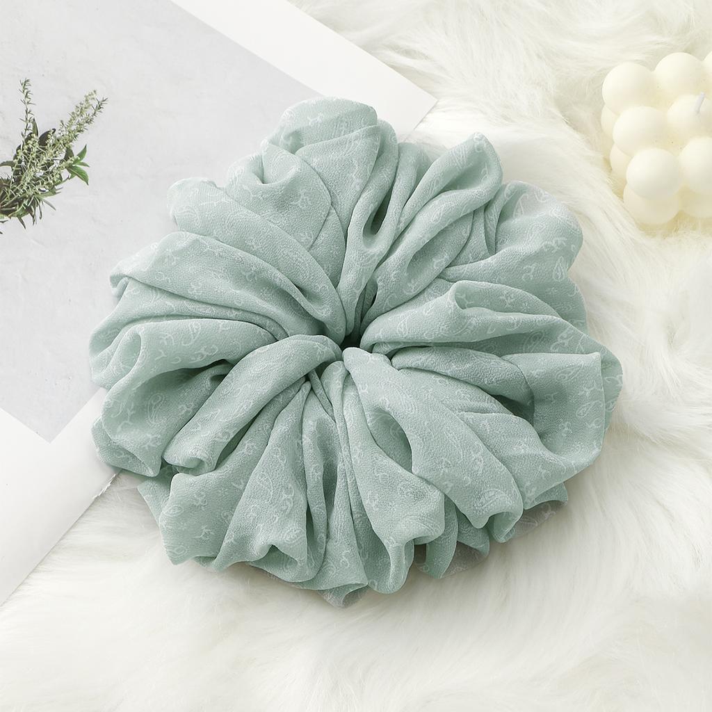 Fashion Muslim Printed Scrunchy Large Premium Oversize Hair Band Malaysia Chiffon Big Size Muslim Hijab Scrunchies