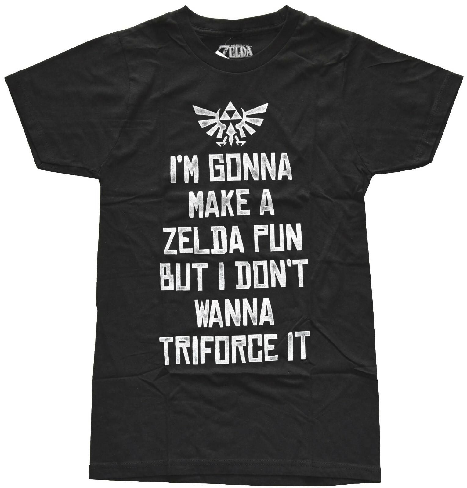 Nintendo Zelda Triforce Каламбур Мужская Черная Графическая Футболка Новая 3XL