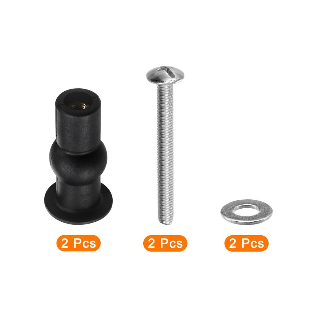 uxcell Toilet Seat Hinge Screw Hinge Bolt Screw Toilet Seat Fixture for Top Mounted Toilet Seat Hinge Toilet Seat Replacement Parts Kit Washer