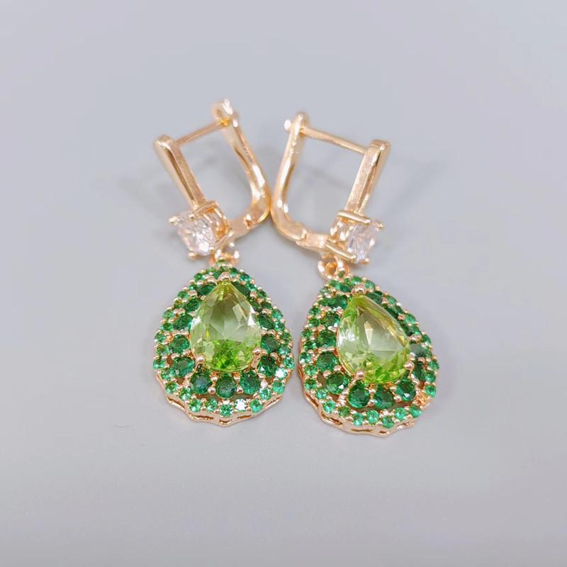 Luxus Party Ohrringe für Frauen 2023 Neue Mode Grün Zirkonia Tropfen Ohrring Hochzeit Engagement Schmuck Zubehör