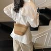 Straw Bucket Small Bag Women's 2025 New Striped Contrasting Woven Bag Versatile Foreign Style Shoulder Messenger Bag