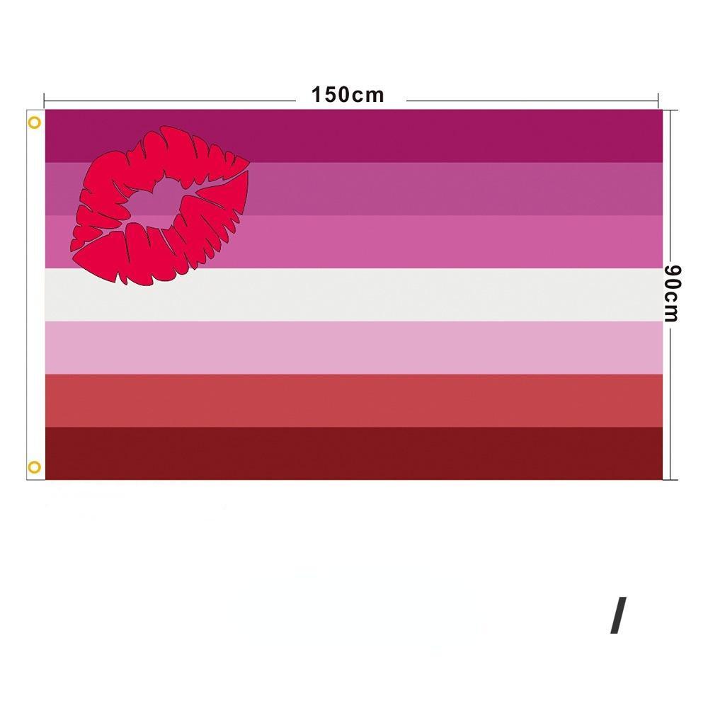 Rainbow Flag 150X90CM Banner 100D Polyester Grommets Lgbt Gay Rainbow Progress Pride Flag Decoration Peace