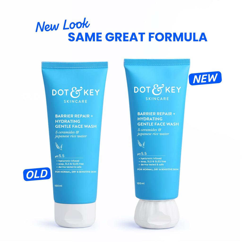 Dot & Key Barrier Repair Hydrating Gentle Face Wash With Probiotics For Dry Sensitive Skin Daily Cleanser 100 ml