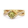 Peridot Split Band Crossover Pavé Ring - Sterling Silver Gold Vermeil
