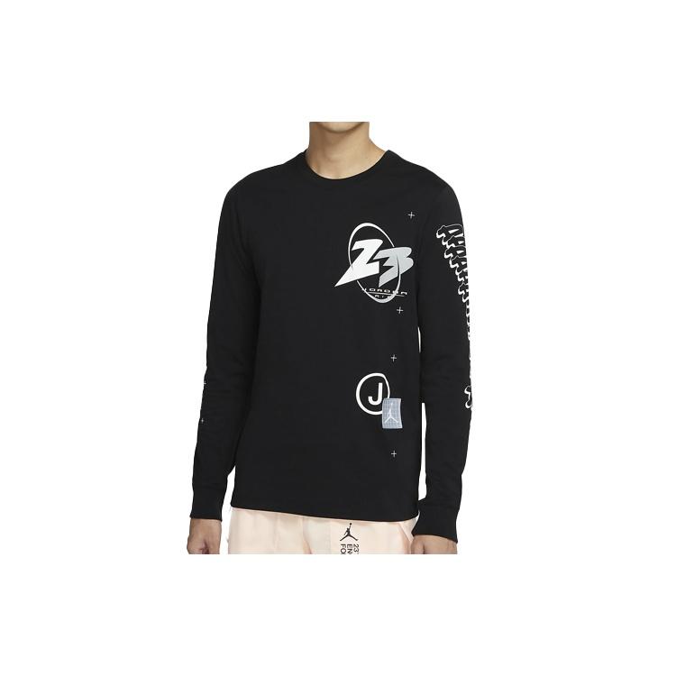 Air Jordan 23 Air logo Printing Athleisure Casual Sports Long Sleeves Black Men s CT3662-010 XXL