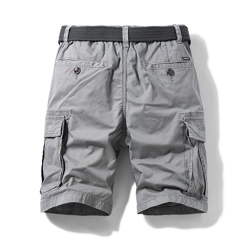 Men's Workwear Ort Pants Retro Loose Casual Five-Point Pure Cotton Work Trousers Youth Summer Straight Leg Pants