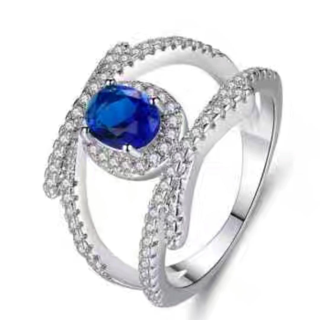 

Ring Copper Oval With Microinlaid Zircon Geometric Shape New Fashion Elegant No.7 17.3mm