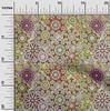 oneOone Cotton Flex Stoff, dunkelolivgrün, marokkanisches Mosaik, Blumenmuster, Bastelprojekte, Dekorationsstoff, bedruckt, Meterware, 101,6 cm
