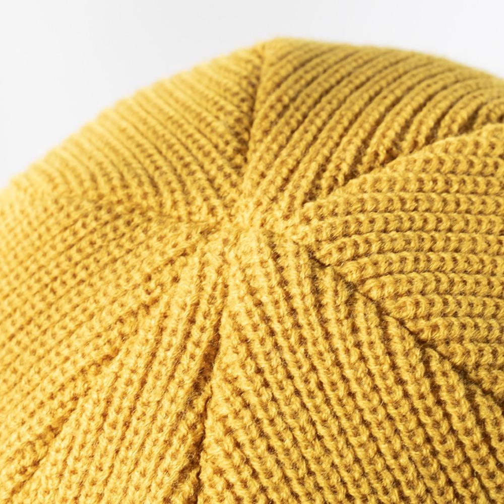 Warm Keeping Short Knit Beanie Acrylic Men Women Knitted Hat Fashion No Brim Warm Hat  Daily