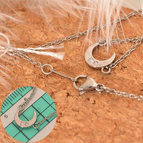 [fe-fe×phiten] [Fefe] Fefe Titanium Women's Necklace Phiten Moon Pendant 38 Diamond [Set] 2-Piece Set (Necklace and Jewelry Kotobuki Polishing Cloth)