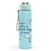 1PC Happy Travel Camping Quote Print 750ml Color Plastic Sports Water Bottle Leakproof Flip Straw Lid Suitable for Sports Office Home Use