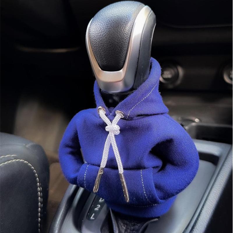 Gear Shift Knob Hoodie Cover Black Polyester