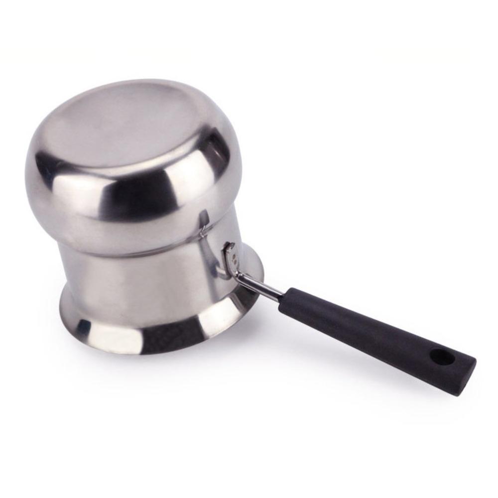 Long Handle Milk Saucepan with Lid Chocolate Melting Pan Portable Turkish Coffee Pot Camping