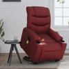 Vidaxl Lift Recliner Massage Chair, Reclining, Wine Red, Eco-Leather