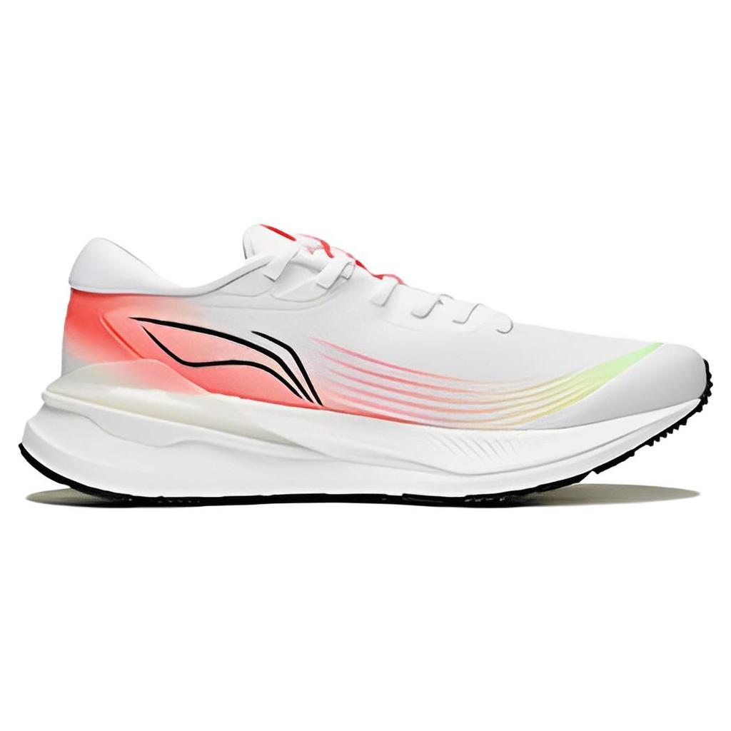 New LiNing Light Cushioning, Slip Resistant, And Breathable Low Top Running Shoes Men's White Red ARHS037-7