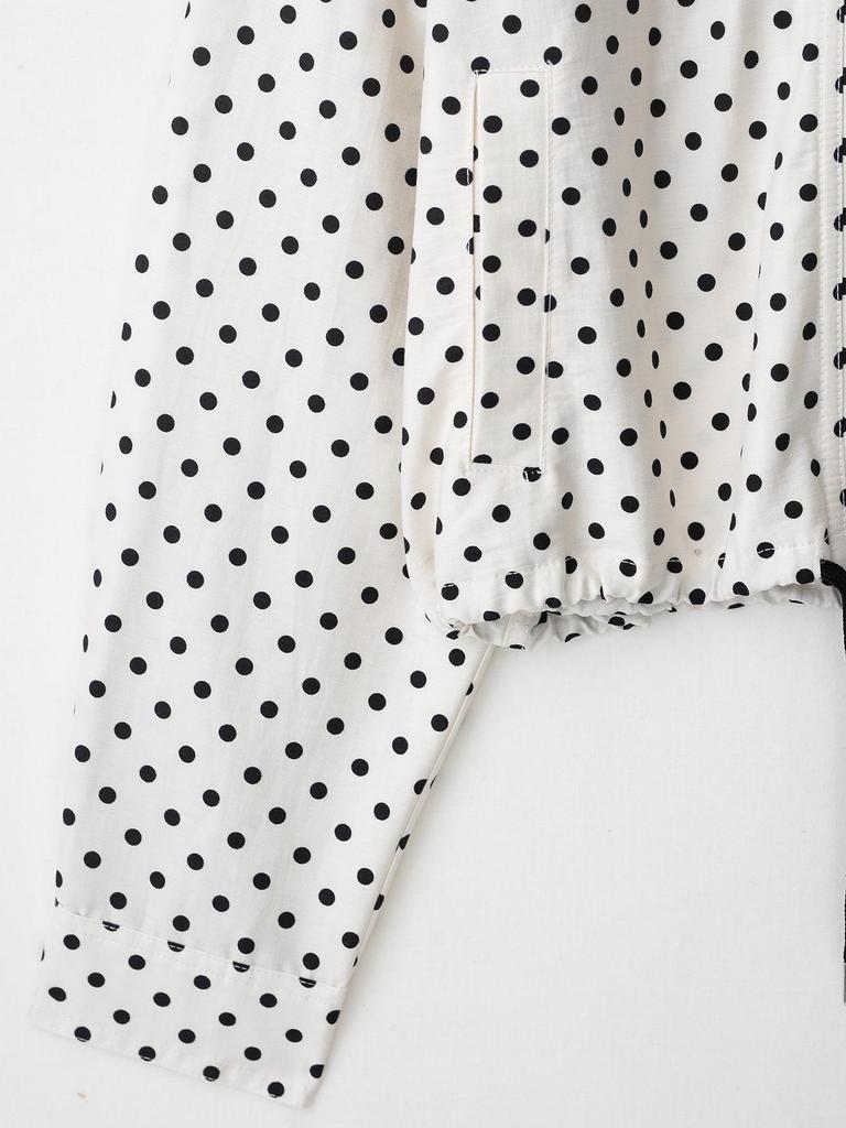 2025 Autumn Women's Polka Dot Puff Sleeve Jacket and Casual Pants Set