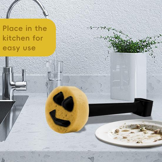 Sponge Holder with Suction Cup Drain Rack for Sink Smile Face Sponge Storage Organizer Kitchen Cleaning Supplies