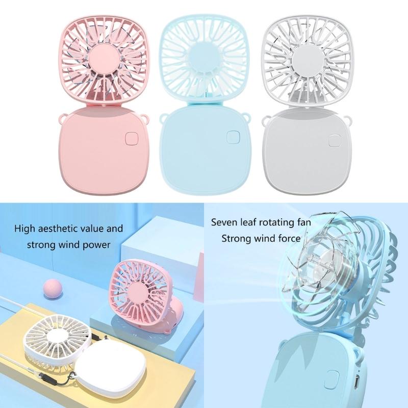 Handheld Fan Foldable Fan Rechargeable Small Pocket Fan with 3 Speed USB Fan for Office Outdoor Indoor Pocket Fan