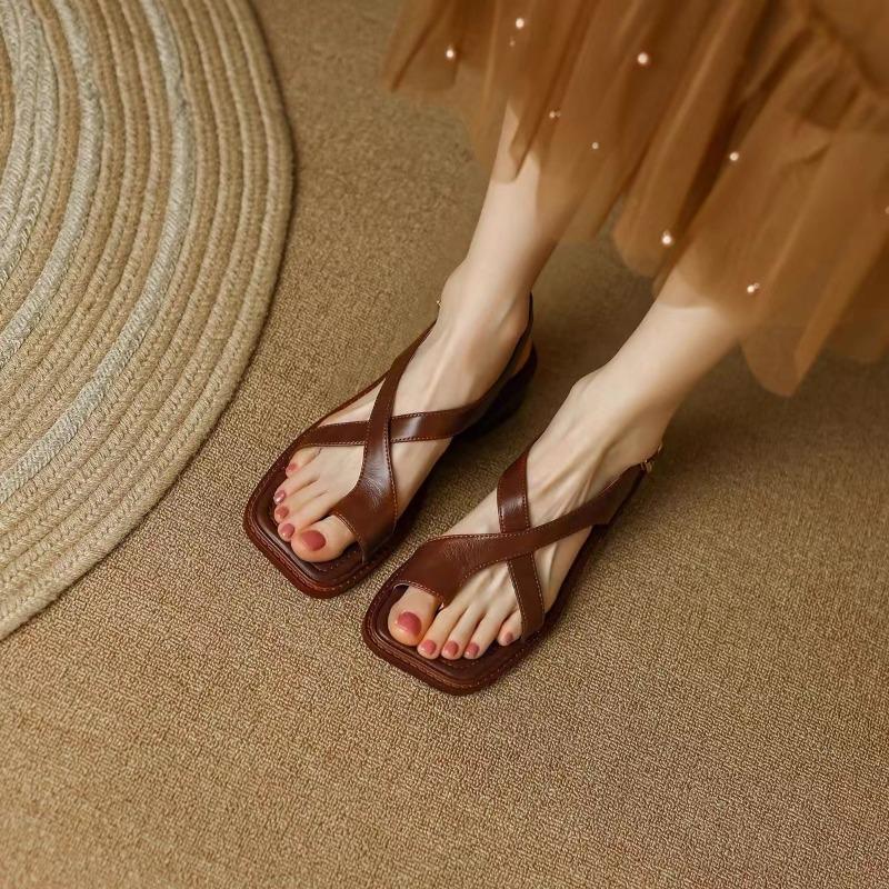 

Women s Sandals 2026 Retro Fashion Women s Thick Heel Sandals Adult Casual Beach Shoes Women s Sandalias 40 шоколадний