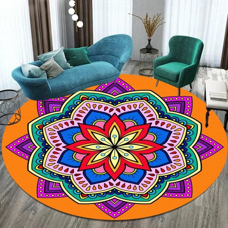 Bitcoin Round Carpet Anti-Slip Circle Area Rug Large for Home Living Room Floor Mat Bedroom Decor Chair Drum Rug Chair Doormat