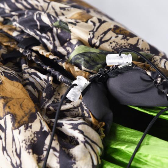 Tarnnetz Hängemattenschutz mit Reißverschluss Verstellbares Gummiseil Leichtgewicht Herbst Winter Tragbar Outdoor Camping Hängebett Thermischer Schutz
