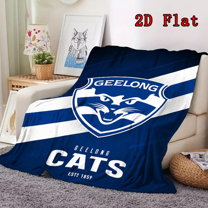 Geelong Cats-inspired 2D Flat Pattern Flannel Blanket High quality All Seasons Warmth and Comfort Perfect for Christmas Gifts.PMT0914370