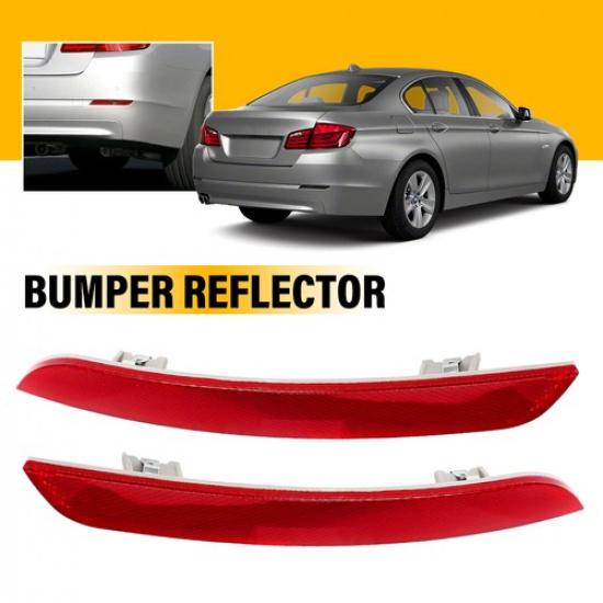 2X Red Bumper Reflector For 2010 2011 2012 2013 BMW 528i/535i/550i xDrive F10 EA