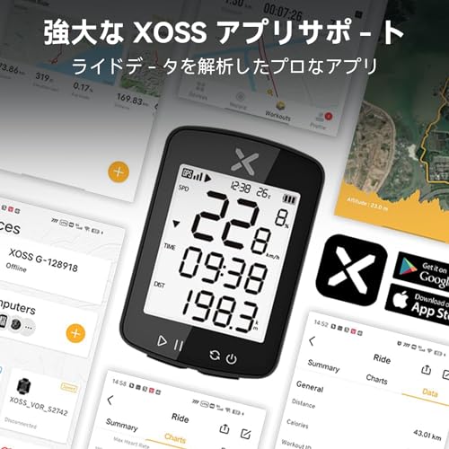 CatEye XOSS G Gen2 Cycle Computer GPS Cycling Computer 2.2-inch Type-C Charging 28 Hours Battery Life IPX7 Waterproof ANT+ Bluetooth Compatible Bicycl