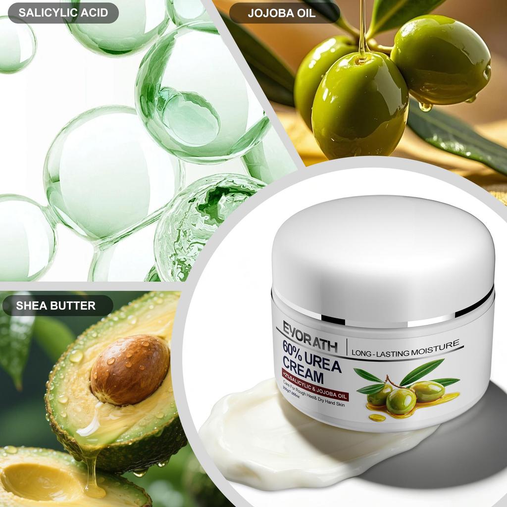 60% Urea Cream With Tea Tree Oil, Aloe Vera, And Vitamin E, Maintains Skin Hydration, For Cracked Hands And Feet, Targeting Rough, Cracked Skin-200G