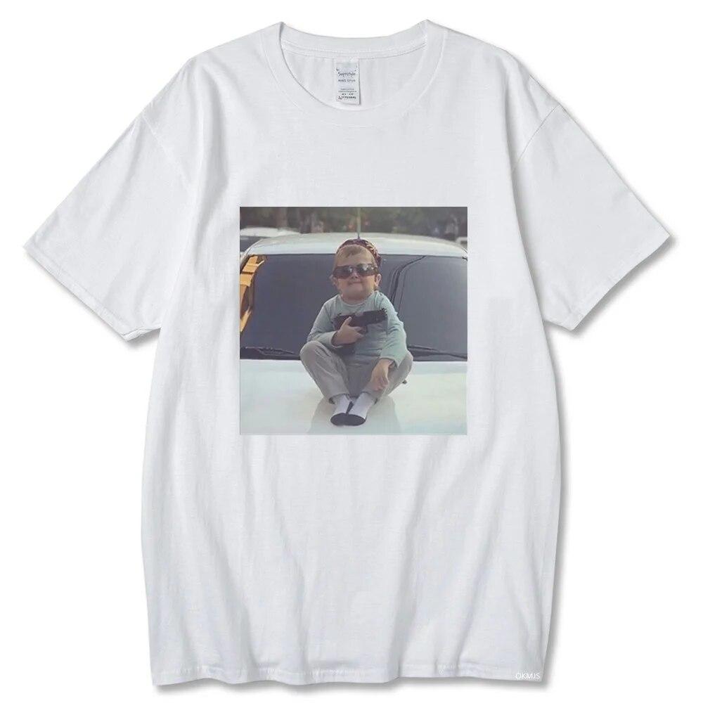 2023 New Hasbulla Fighting Meme T Shirt Unisex Women Mini Khabib Blogger T-Shirt High Quality Crew Neck Pure Cotton Oversized Tees Unisex