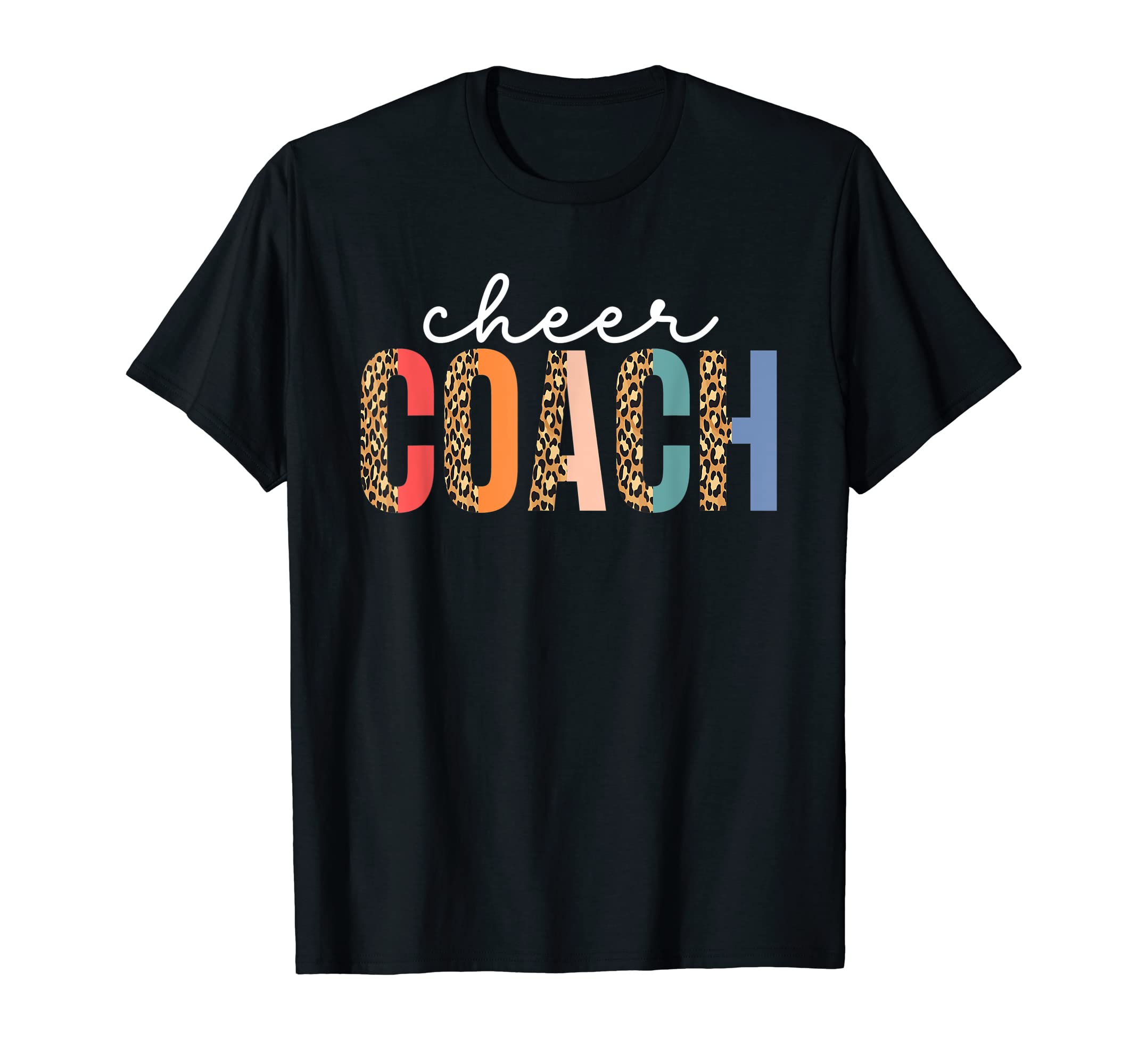 

Милая женская футболка с принтом «Cheer Coach Mom Coach» с леопардовым принтом