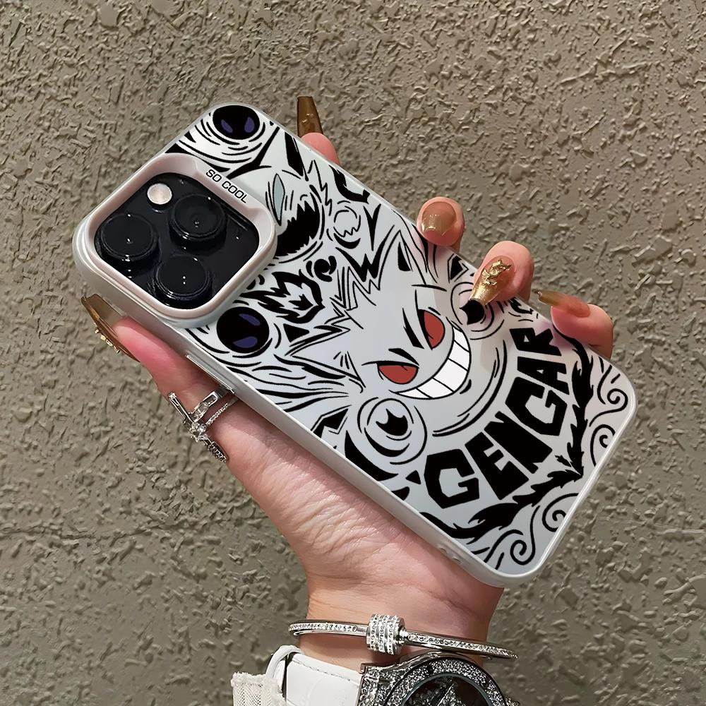 

Аніме Чохол Gengar для iPhone 16 15 14 Plus 13 12 11 Pro Max X Xs XR 8 7 Матовий Кольоровий Сріблястий Твердий Чохол For iPhone 15 ProMax